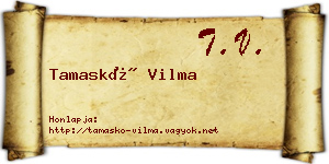 Tamaskó Vilma névjegykártya